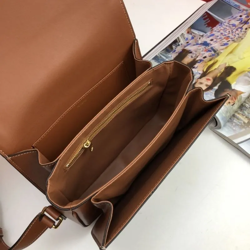 Celine Dark Brown Monogram Satchel Crossbody Bag - Image 8