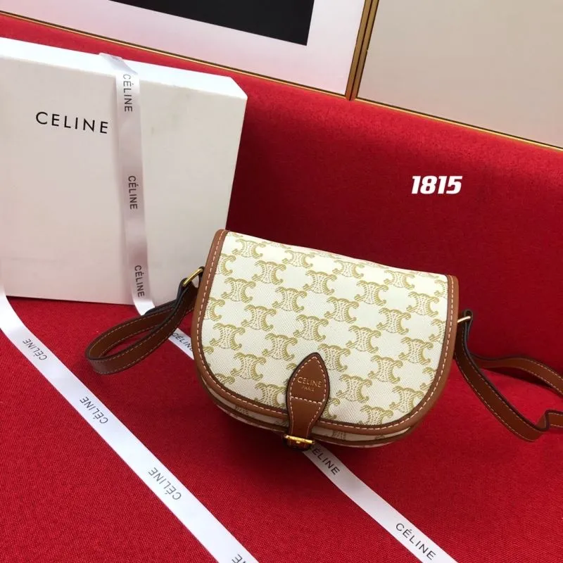 Celine 1815 Beige Saddle Crossbody Bag