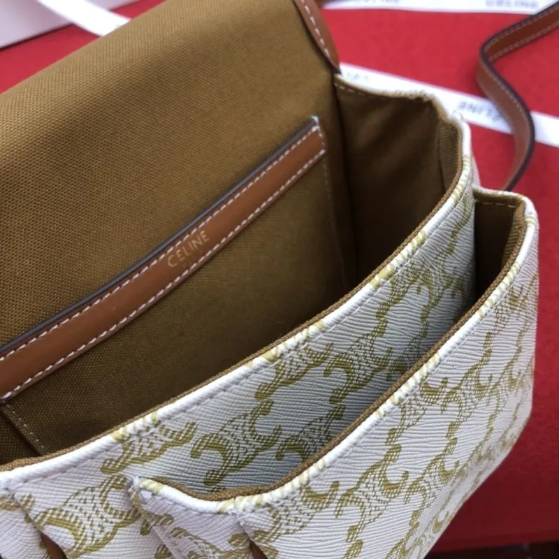 Celine 1815 Beige Saddle Crossbody Bag - Image 9