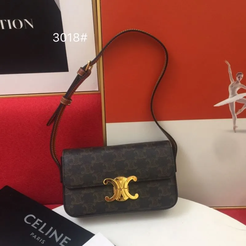 Celine 3018 Brown Monogram Satchel Bag