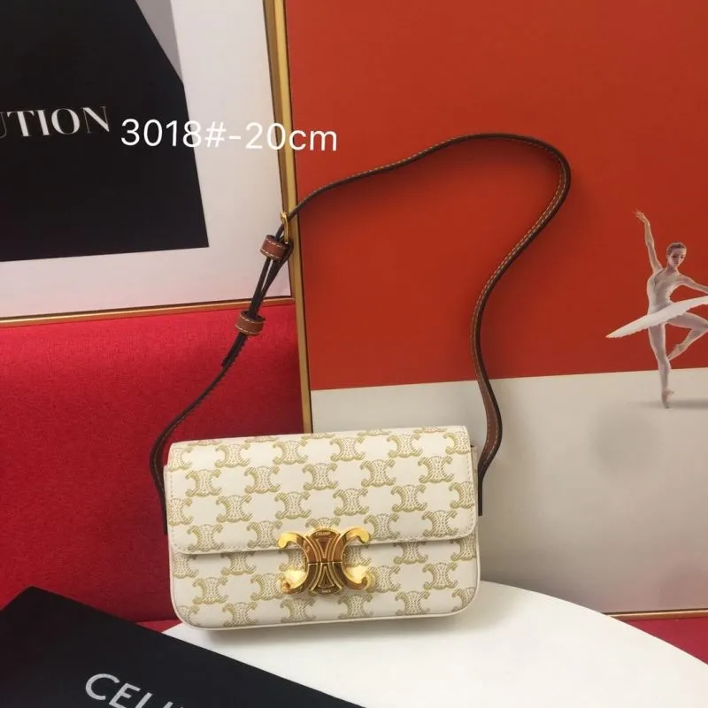 Celine 3018 20cm Monogram Off White Shoulder Bag