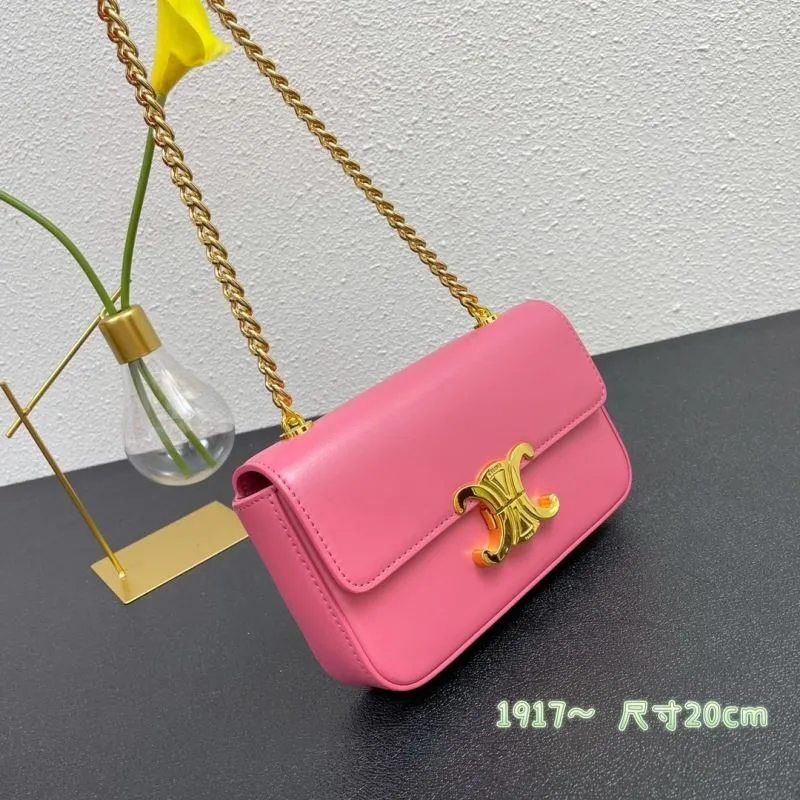 Alternative view of Celine Pink Chain Satchel Bag 263 Size 20cm