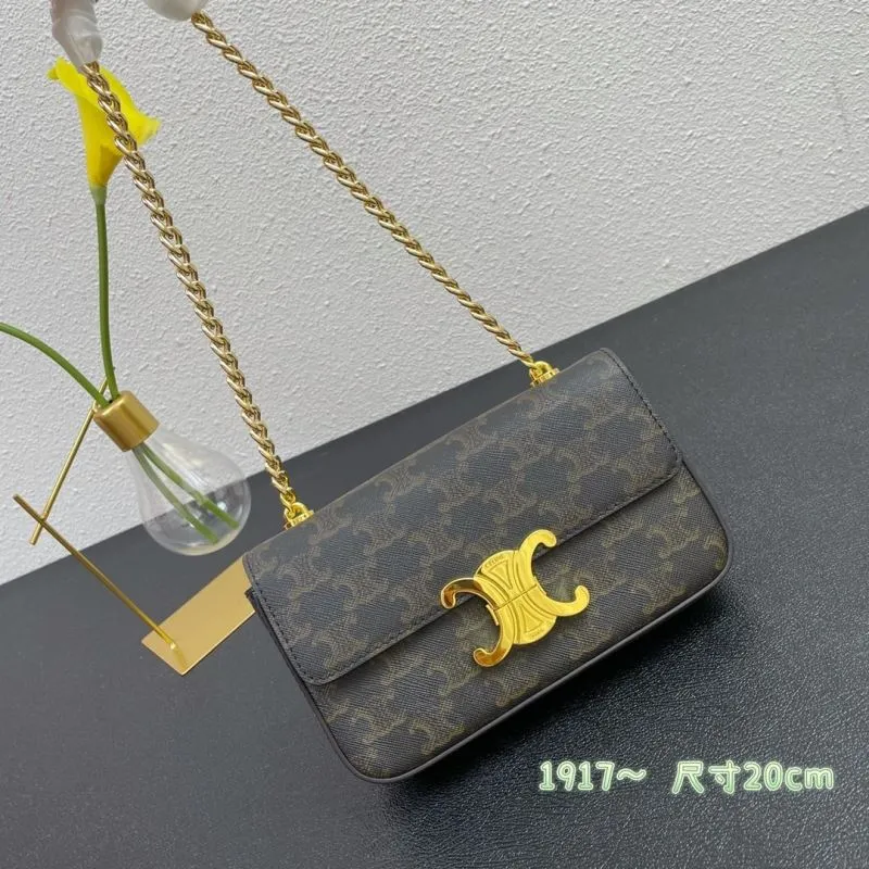 Celine Monogram Chain Satchel Bag Size 20cm Model 264