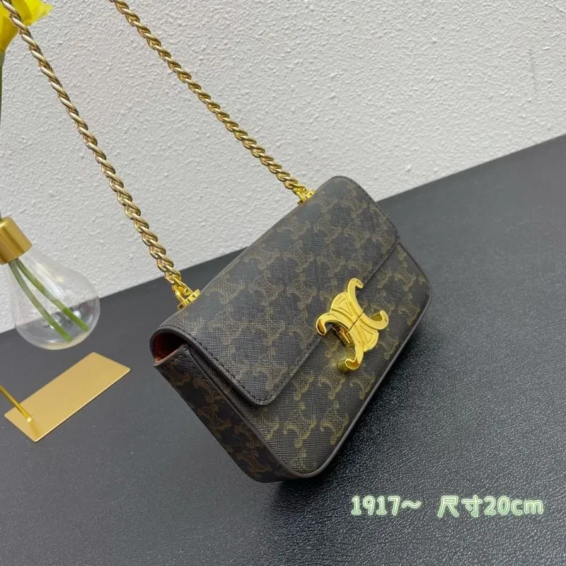 Alternative view of Celine Monogram Chain Satchel Bag Size 20cm Model 264