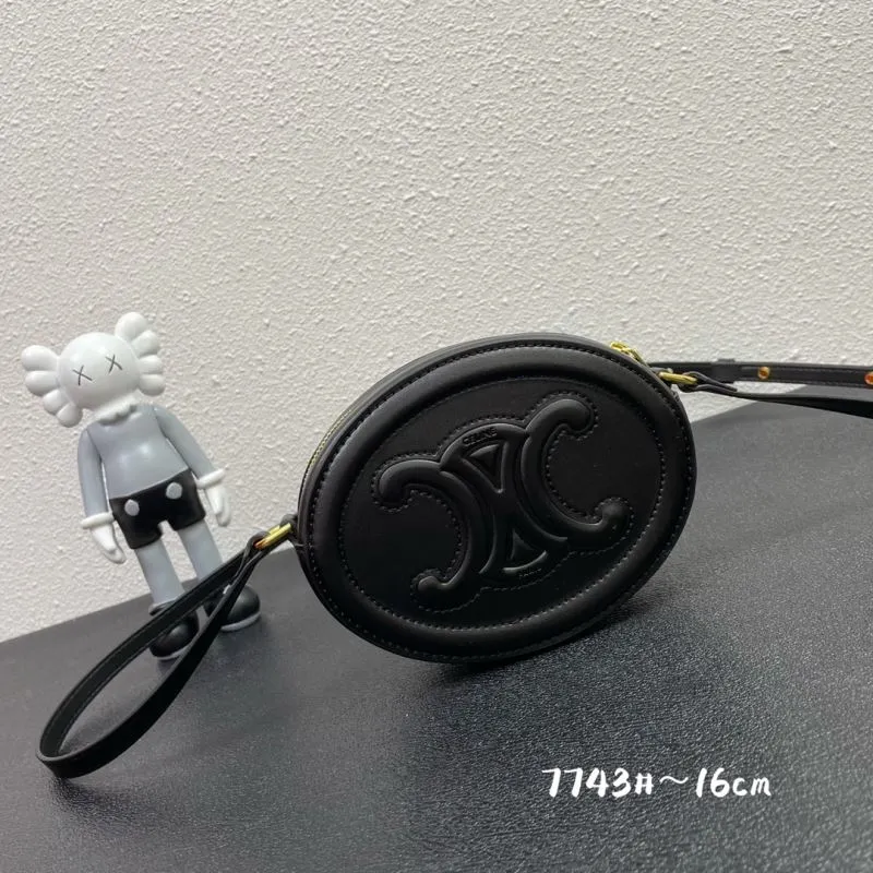 Alternative view of Celine Black Oval Crossbody Bag 7743 16cm