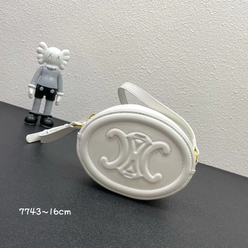 Alternative view of Celine White Round Crossbody Bag 7743 16cm