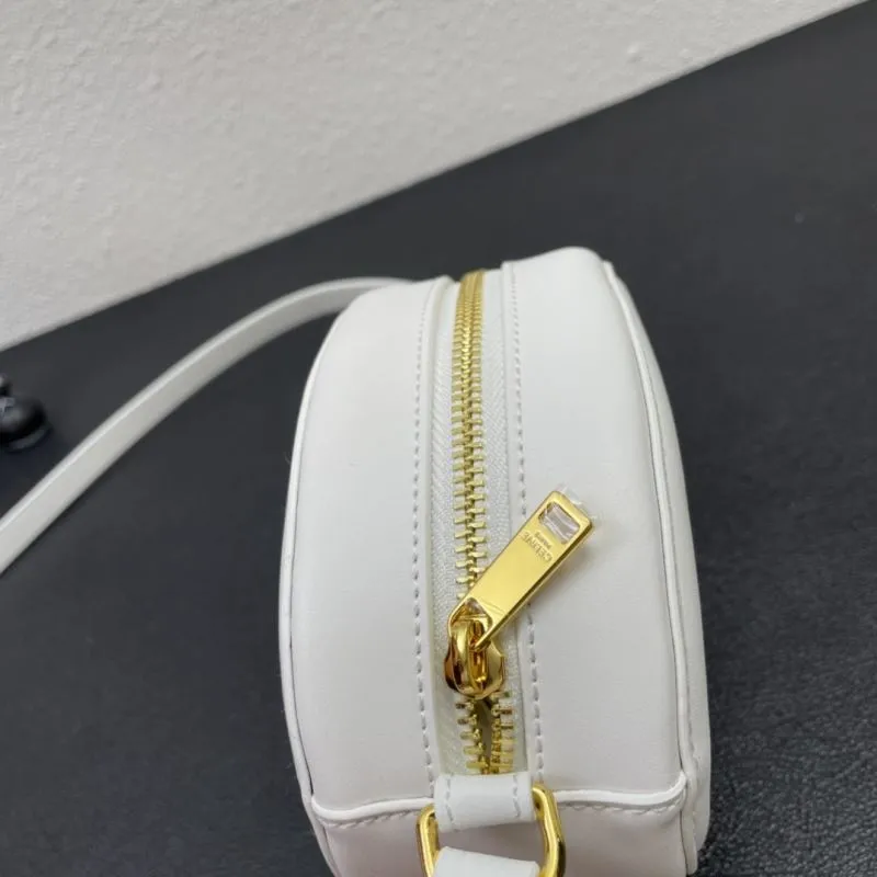 Celine White Round Crossbody Bag 7743 16cm - Image 6