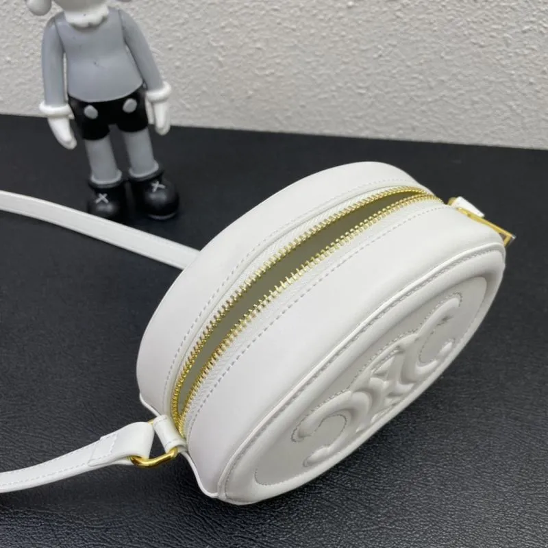 Celine White Round Crossbody Bag 7743 16cm - Image 8