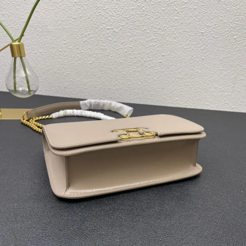 Celine Beige Leather Satchel Bag 7766 22cm - Image 7