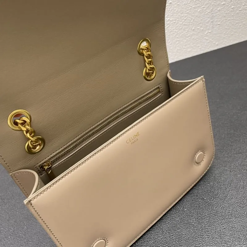 Celine Beige Leather Satchel Bag 7766 22cm - Image 8