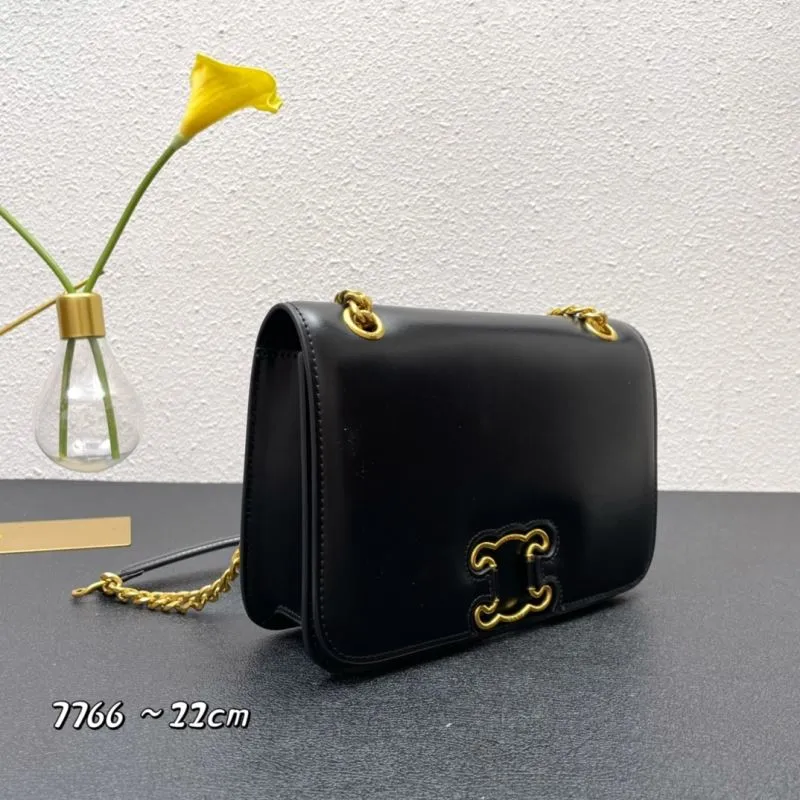 Alternative view of Celine Black Leather Satchel Bag 7766 22cm