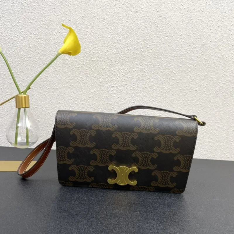 Celine Monogram Satchel Bag 274 Dark Brown
