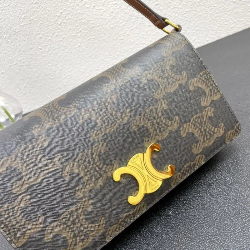 Celine Monogram Satchel Bag 274 Dark Brown - Image 4