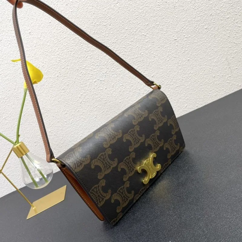 Celine Monogram Satchel Bag 274 Dark Brown - Image 6