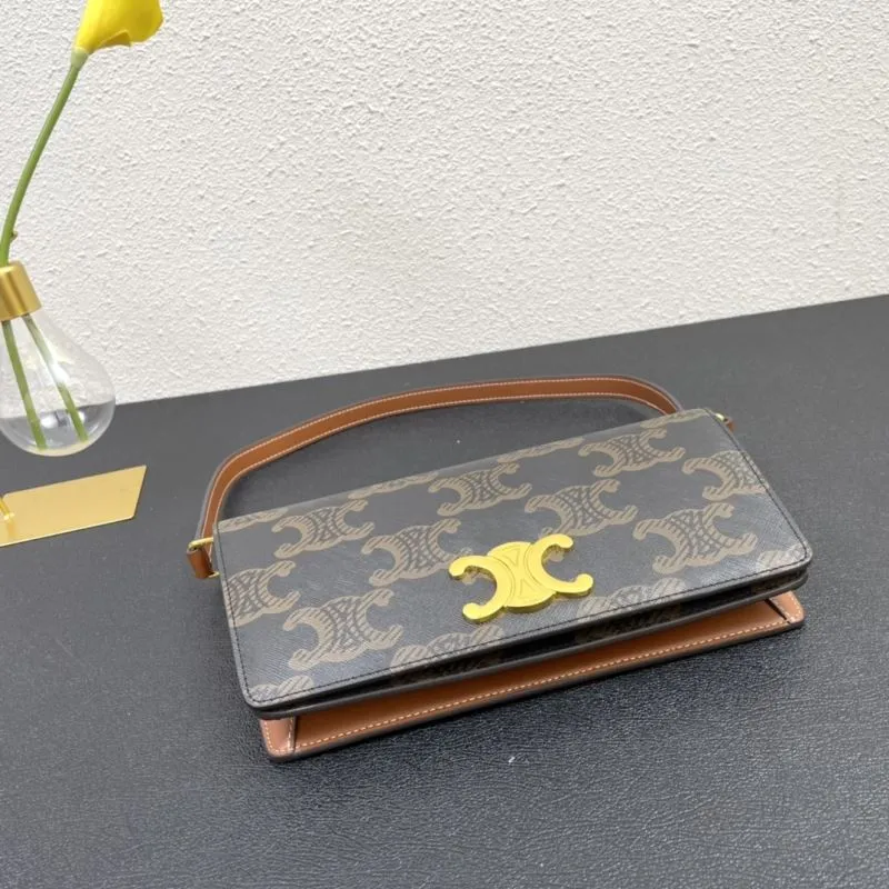 Celine Monogram Satchel Bag 274 Dark Brown - Image 7