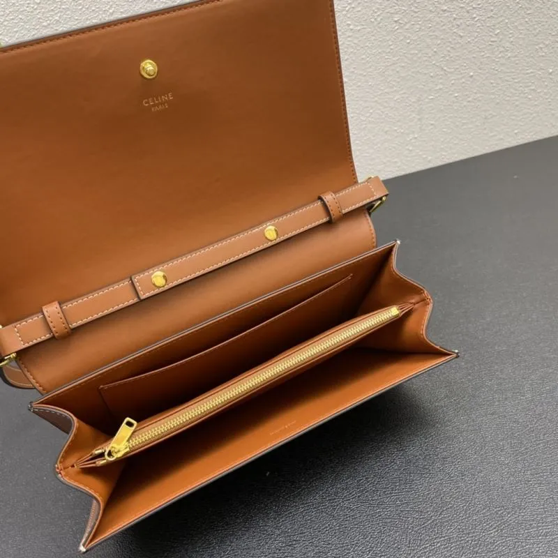 Celine Monogram Satchel Bag 274 Dark Brown - Image 9
