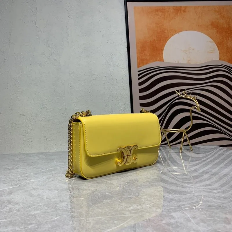 Alternative view of Celine Yellow Leather Satchel Bag 276