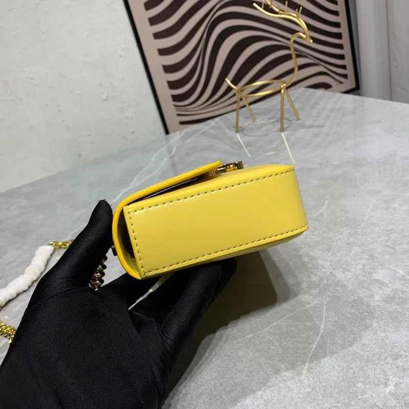 Celine Yellow Leather Satchel Bag 276 - Image 6