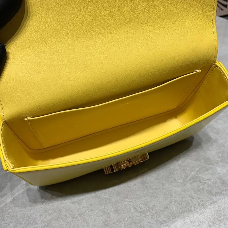Celine Yellow Leather Satchel Bag 276 - Image 8