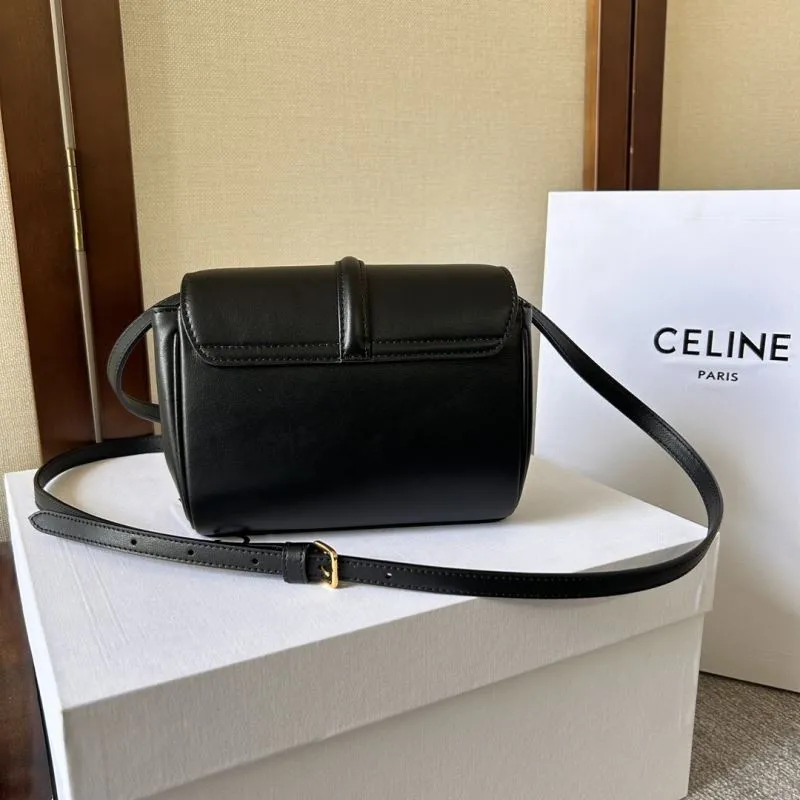 Celine Black Leather Crossbody Bag - Image 3