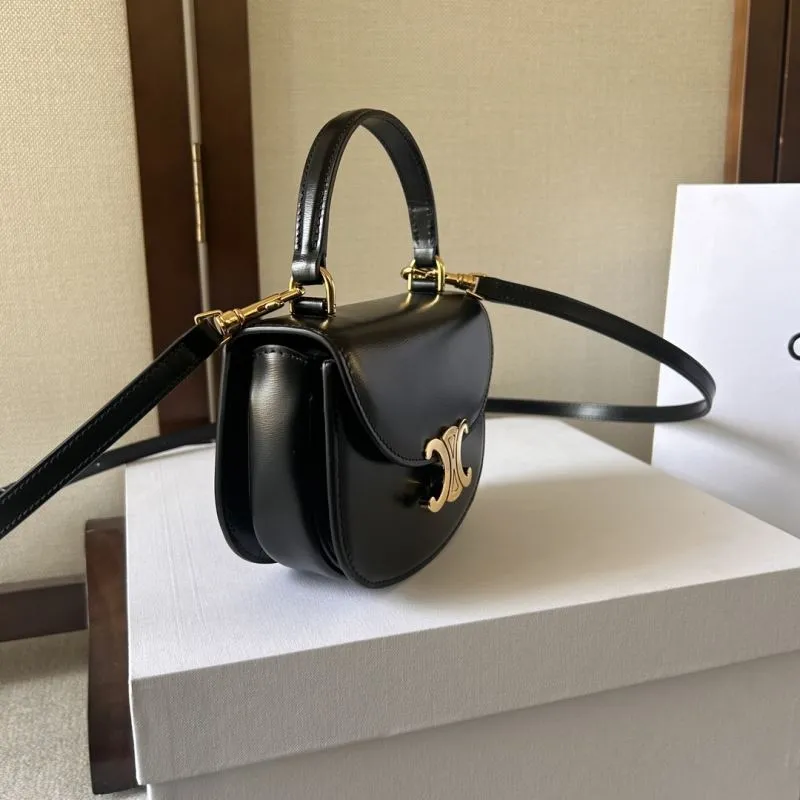 Alternative view of Celine Black Leather Saddle Crossbody Bag 284