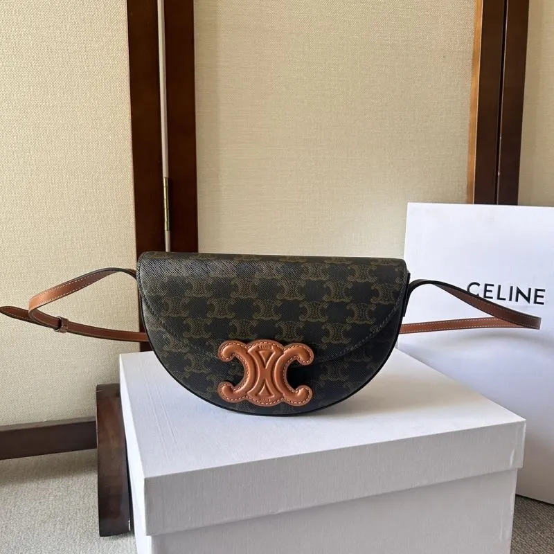 Celine 285 Monogram Satchel Crossbody Bag
