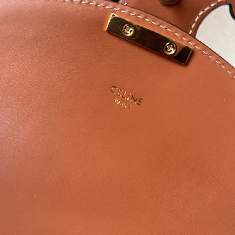 Celine Beige Brown Canvas Leather Saddle Crossbody Bag 286 - Image 7