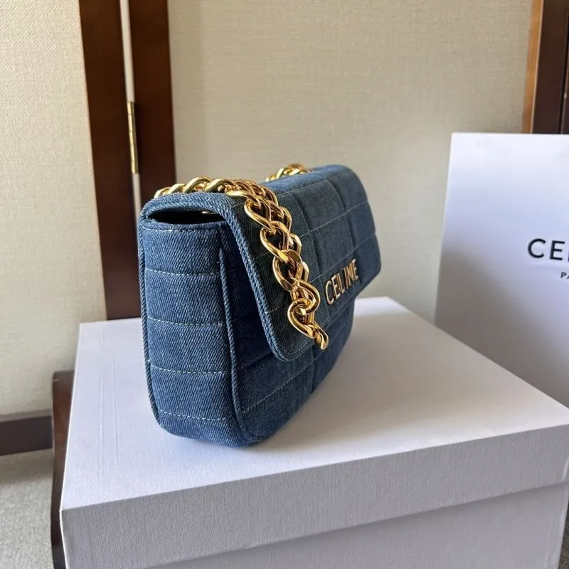 Alternative view of Celine Denim Chain Satchel Bag