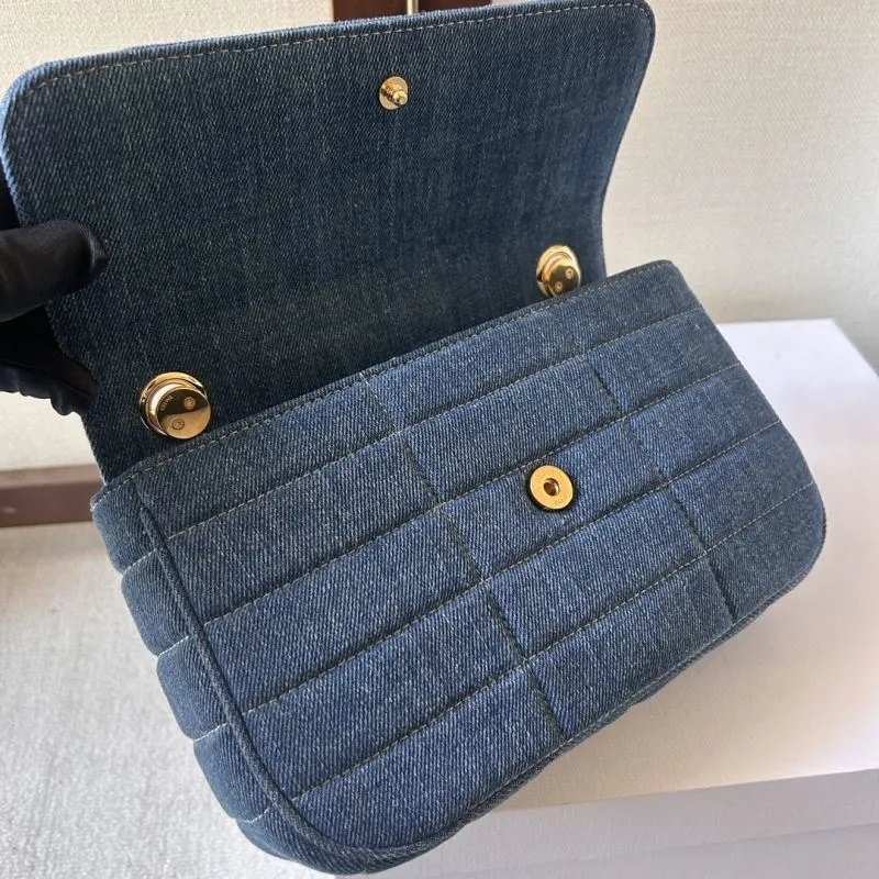 Celine Denim Chain Satchel Bag - Image 6