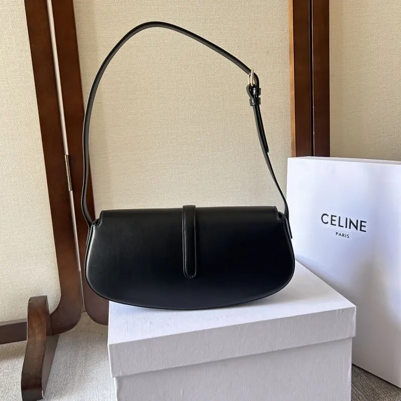 Celine Black Leather Shoulder Bag 288 - Image 3