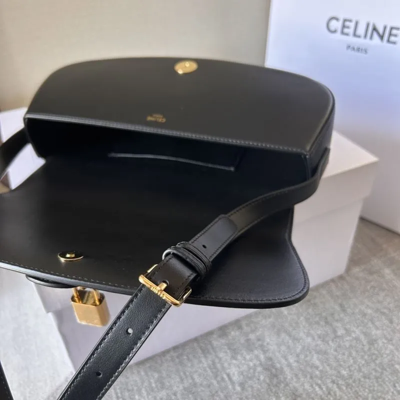 Celine Black Leather Shoulder Bag 288 - Image 5