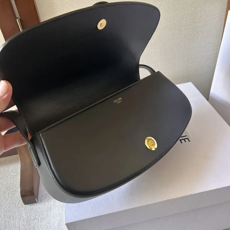 Celine Black Leather Shoulder Bag 288 - Image 7