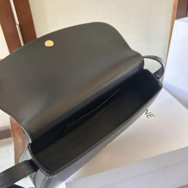Celine Black Leather Shoulder Bag 288 - Image 8