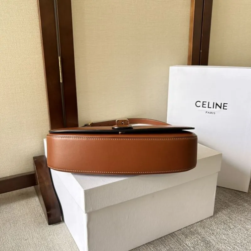 Celine Brown Leather Satchel Shoulder Bag 291 - Image 4