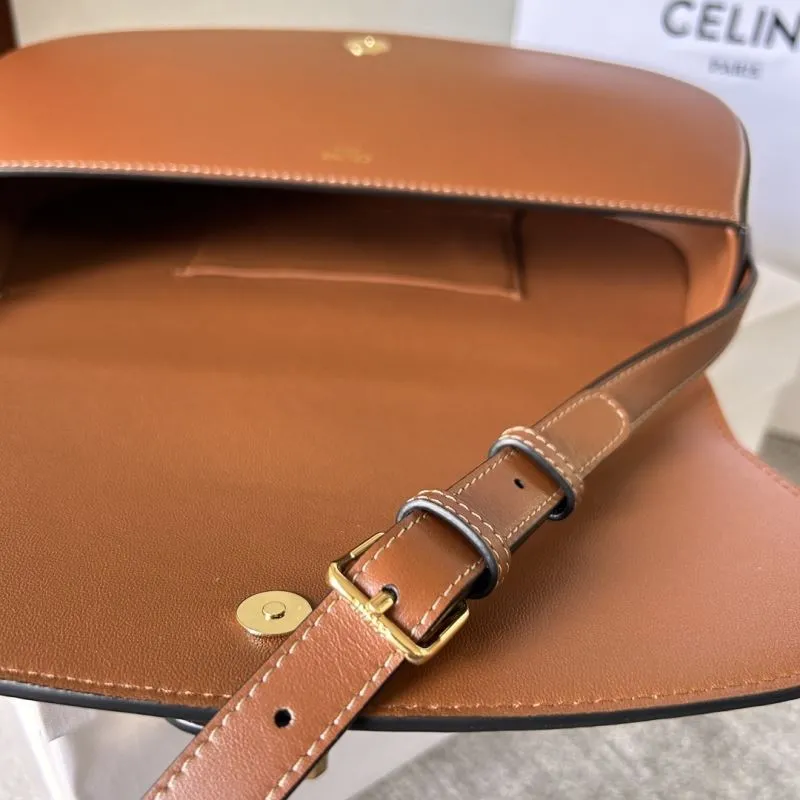 Celine Brown Leather Satchel Shoulder Bag 291 - Image 5