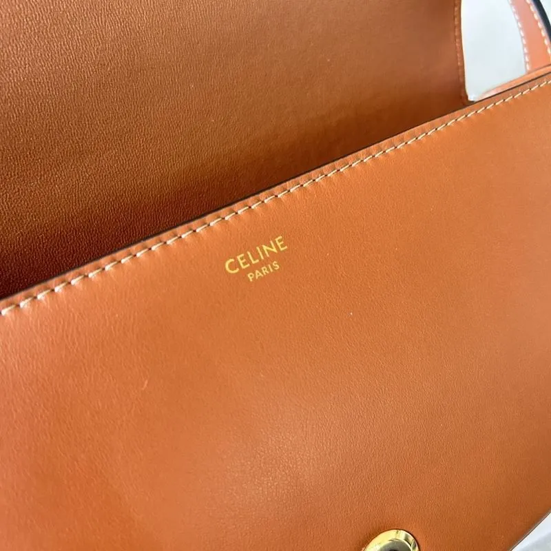 Celine Brown Leather Satchel Shoulder Bag 291 - Image 6