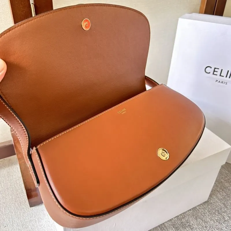 Celine Brown Leather Satchel Shoulder Bag 291 - Image 7