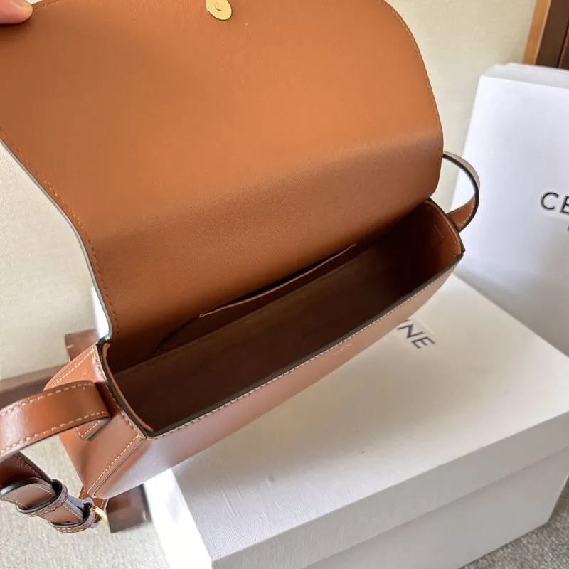 Celine Brown Leather Satchel Shoulder Bag 291 - Image 8