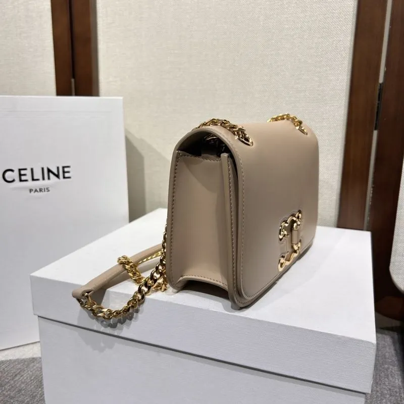 Alternative view of Celine Beige Leather Chain Satchel Bag 292