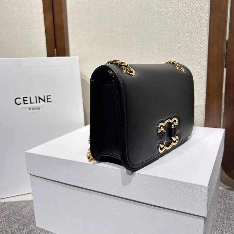 Alternative view of Celine Black Leather Chain Satchel Bag