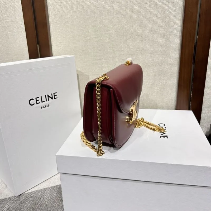 Alternative view of Celine Burgundy Chain Satchel Bag
