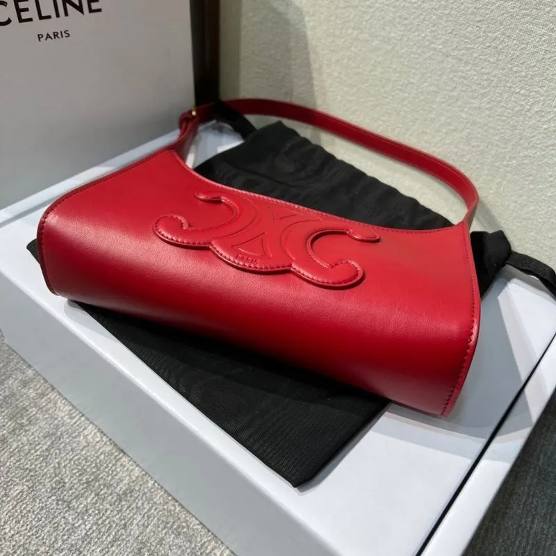Alternative view of Celine Red Leather Hobo Shoulder Bag 295