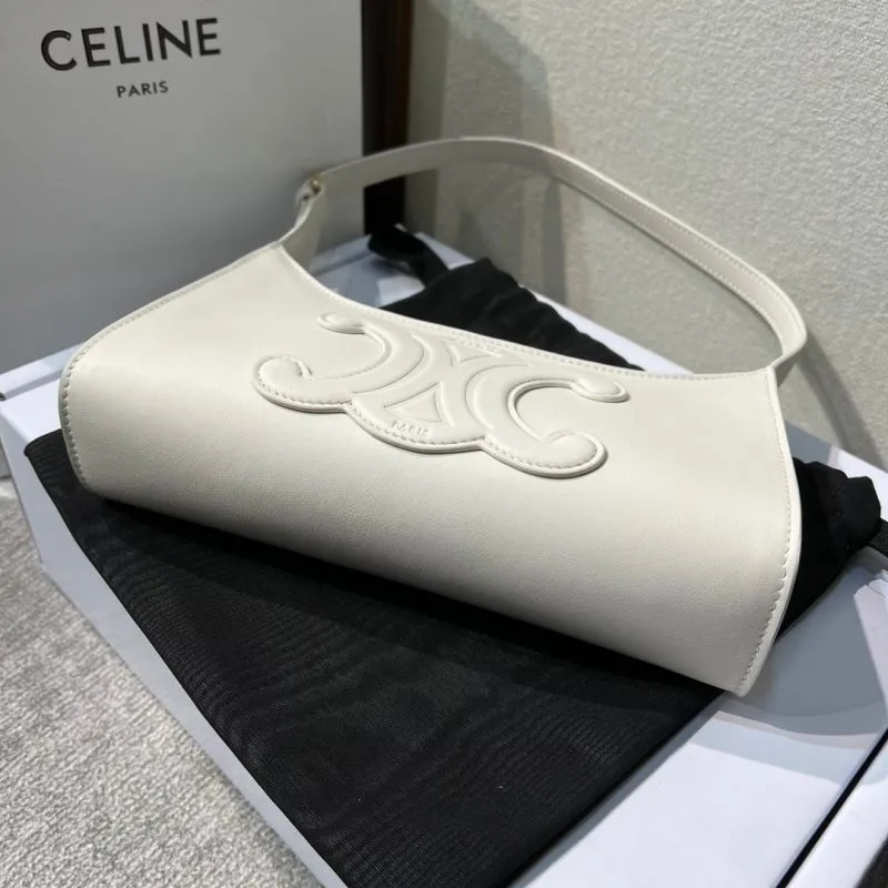 Alternative view of Celine White Leather Hobo Bag 296