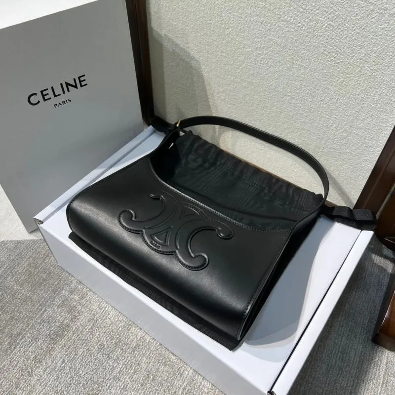 Celine Black Leather Satchel Bag 297