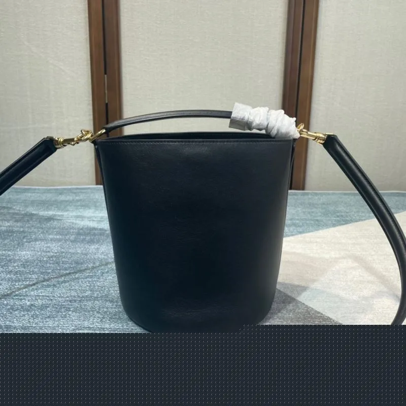 Celine Black Leather Bucket Bag - Image 4