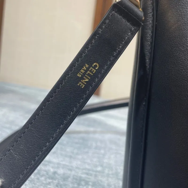 Celine Black Leather Bucket Bag - Image 7