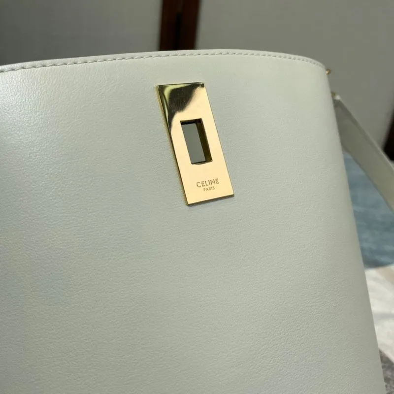 Celine Ivory Leather Crossbody Bucket Bag - Image 7