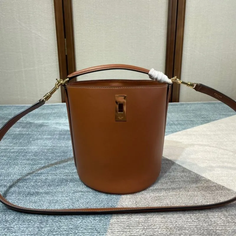Celine Brown Leather Bucket Bag 301