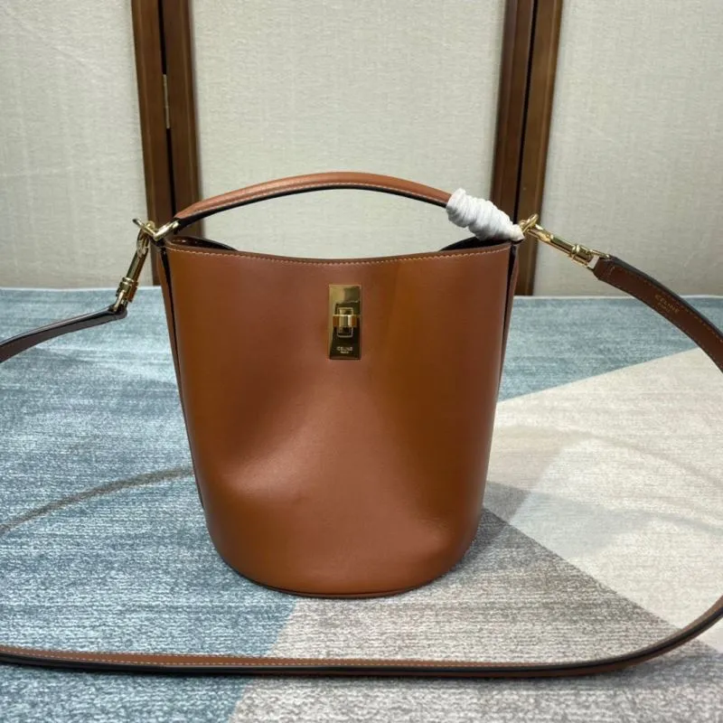 Alternative view of Celine Brown Leather Bucket Bag 301