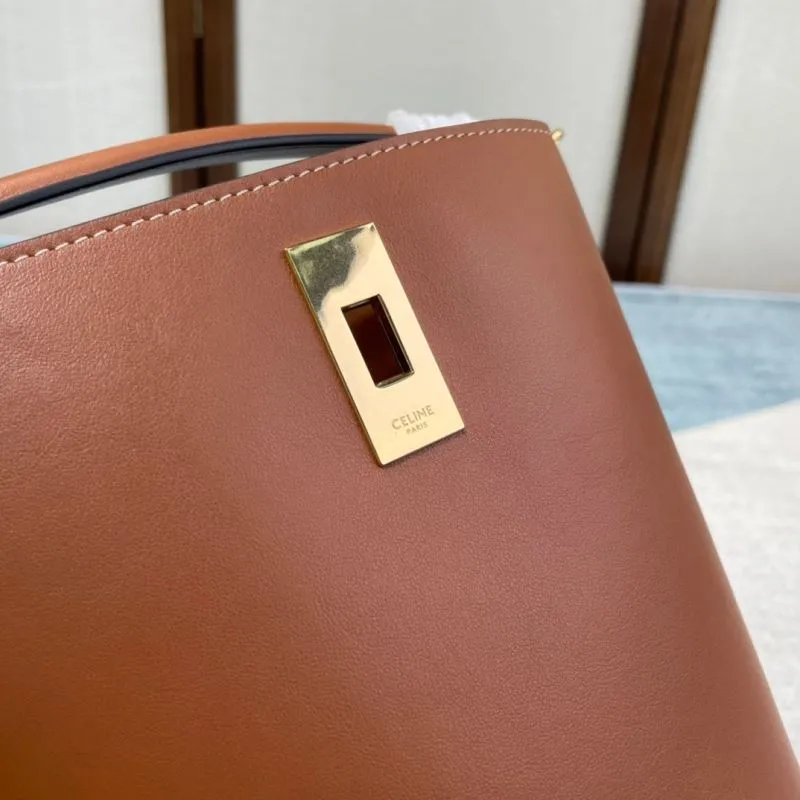 Celine Brown Leather Bucket Bag 301 - Image 7
